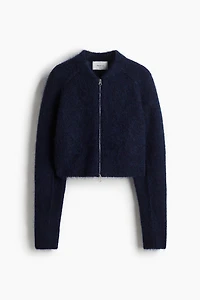 Mohair-Blend Cardigan with Zipper