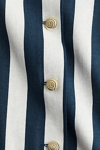 Linen-Blend Midi Dress