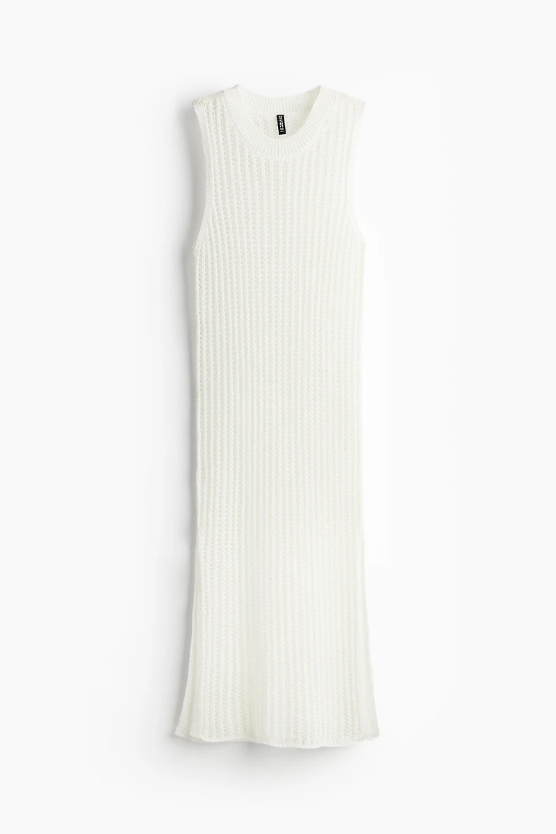 Ladder-stitch-look Knit Dress