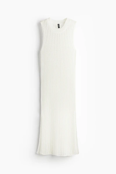 Ladder-stitch-look Knit Dress