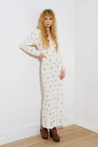 Long-Sleeved Viscose Dress