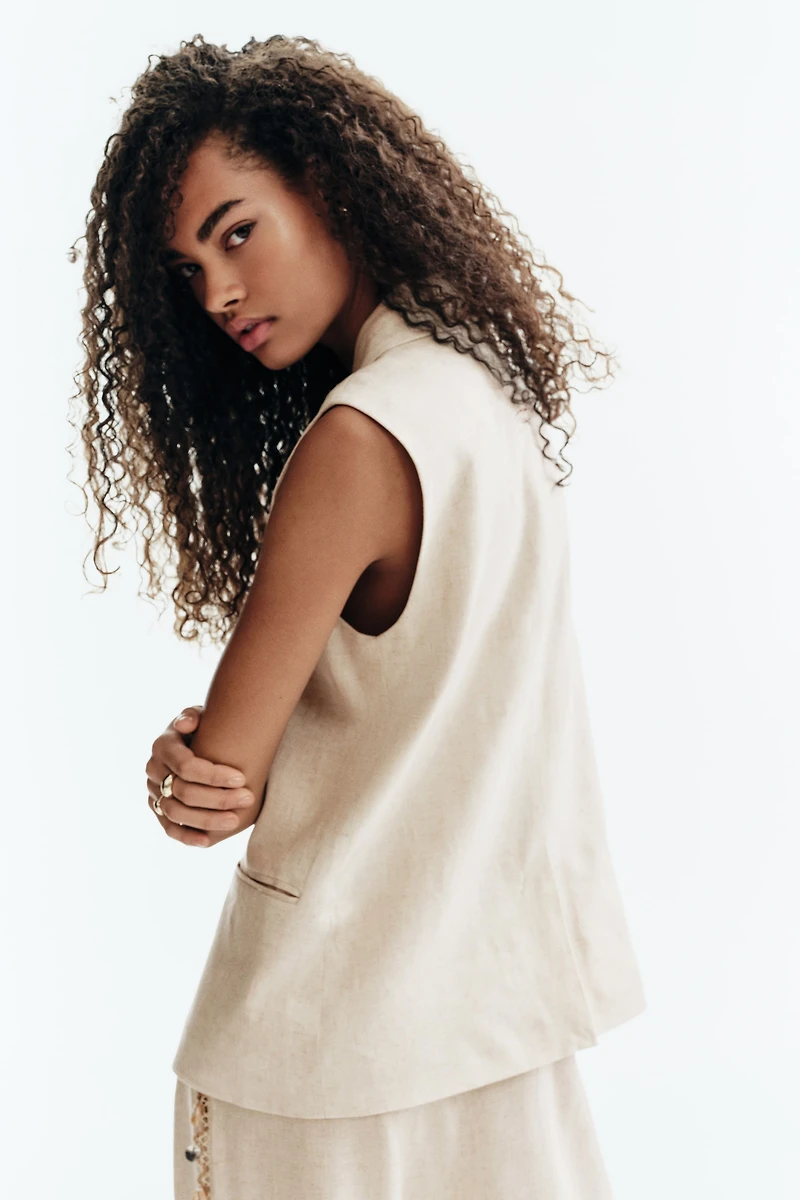 Linen-Blend Vest