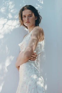 Cowl-Neck Satin Dress