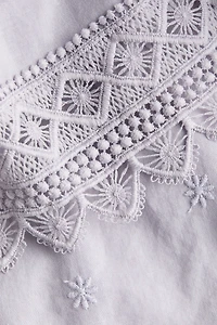 Lace-Trimmed Cotton Dress