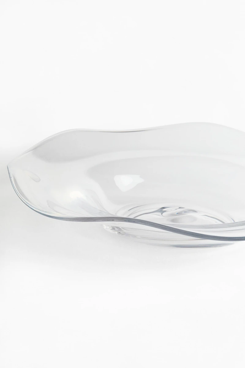 Irregular-Shaped Glass Serving Bowl