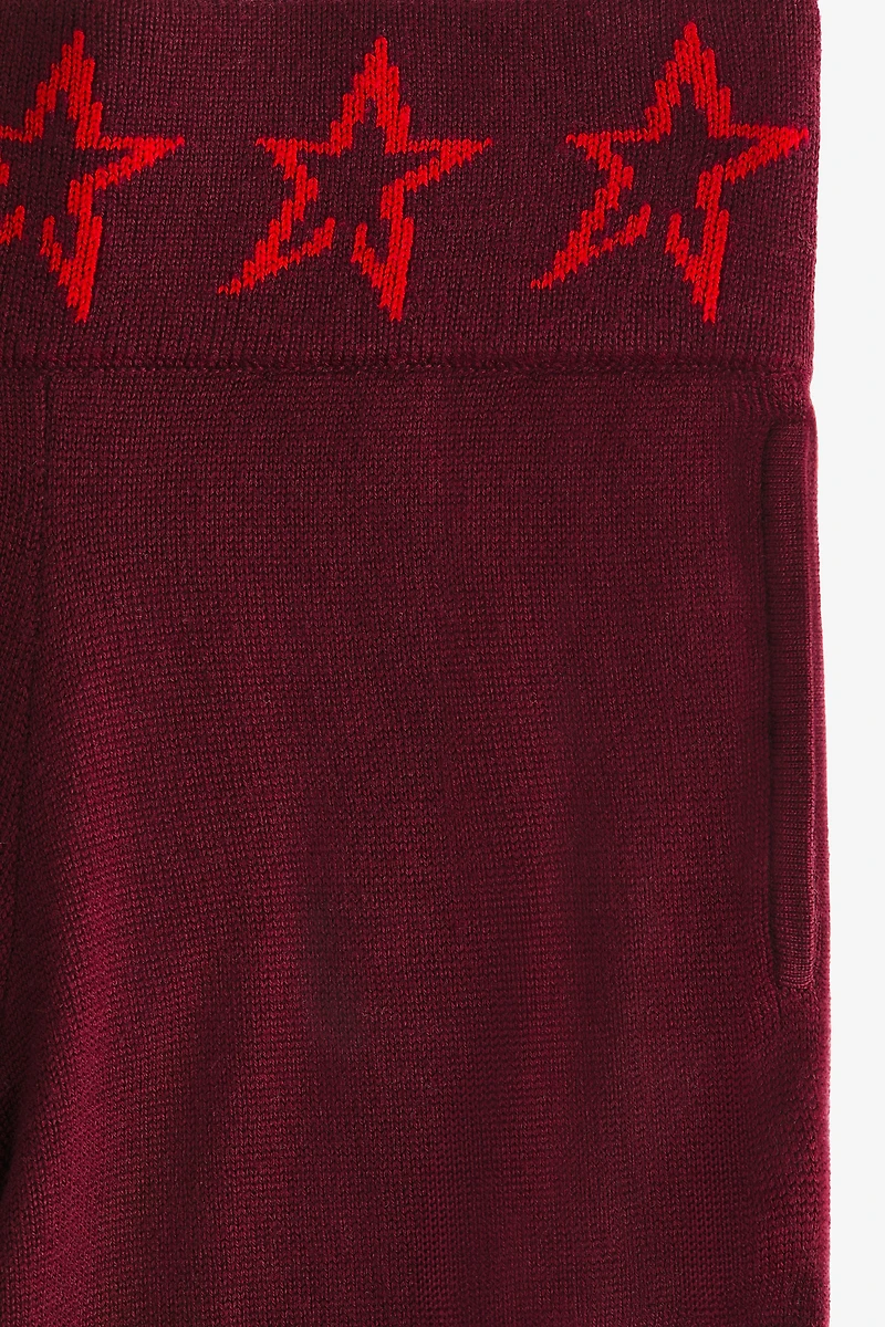 Pantalon large en laine mérinos