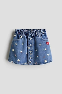 Printed Denim Skirt