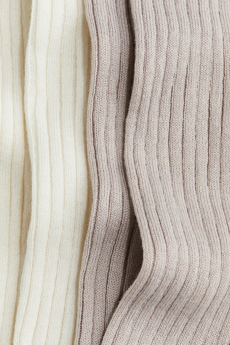 Lot de 2 paires jambières en tricot côtelé