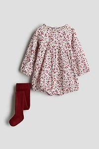 Ensemble 2 pièces robe cache-couche et collant