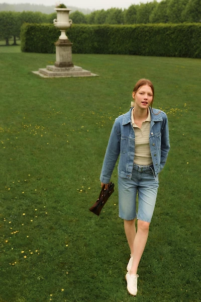 Short Bermuda en denim avec ceinture