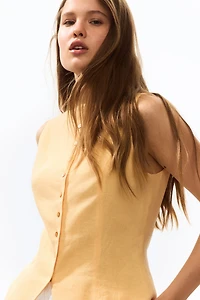 Chandail sans manches en lin mélangé