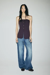 Gilet bandeau sans manches en jersey point de Rome