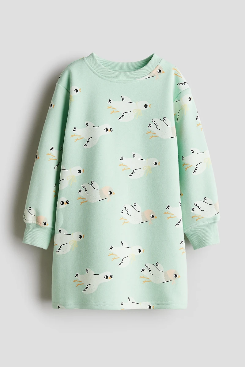 Printed Sweatshirt Dress