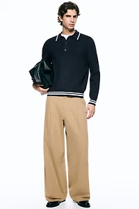 Relaxed-Fit Long-Sleeved Polo Shirt