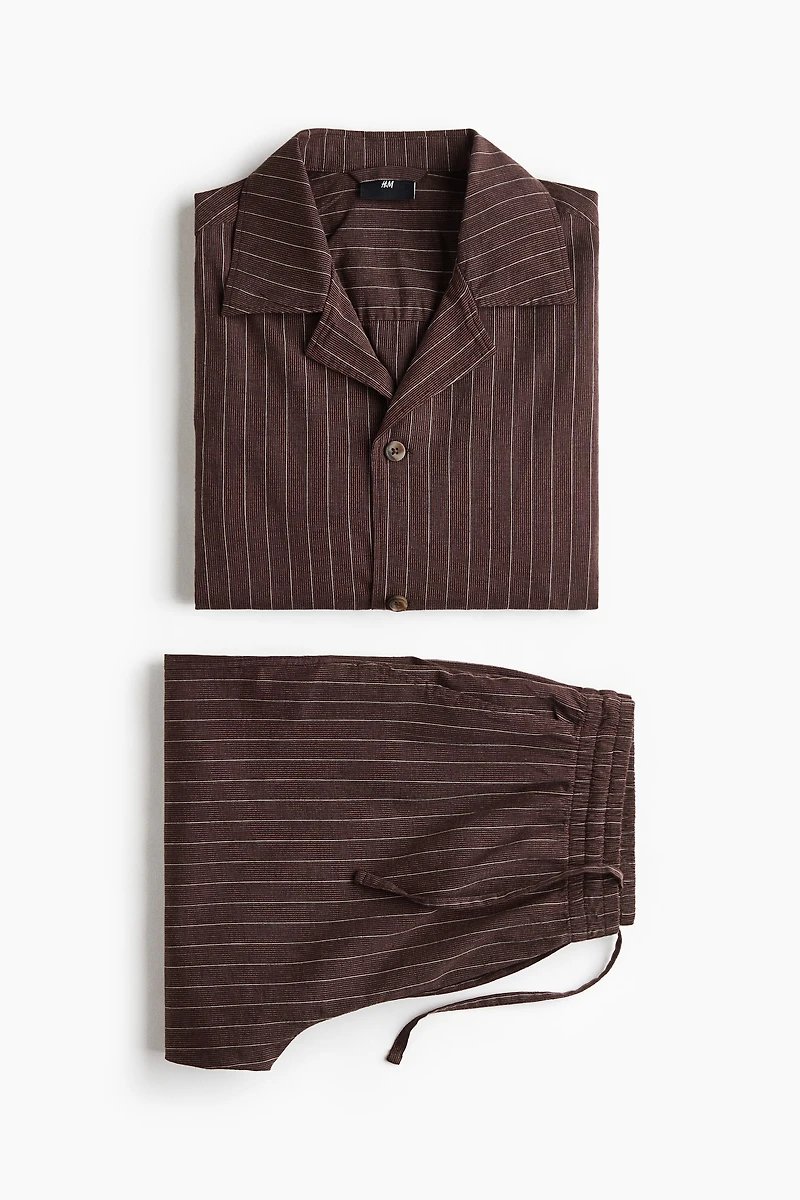 Ensemble chemise et short en lin mélangé