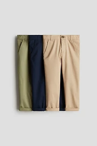 Lot de 3 pantalons coutil en sergé coton