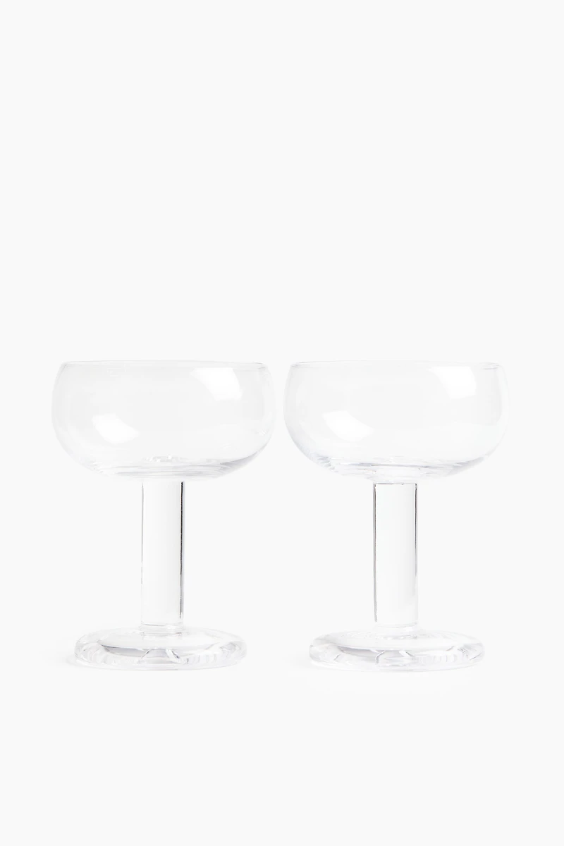 2-Pack Mouth-Blown Coupe Glasses