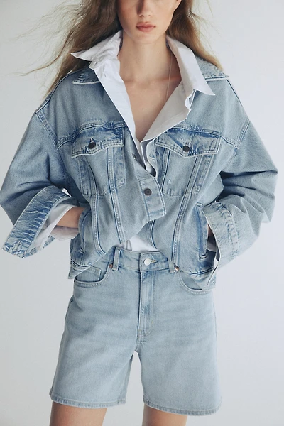 High-Waist Denim Shorts