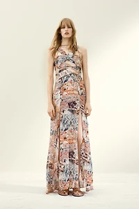 Draped Patterned Dress