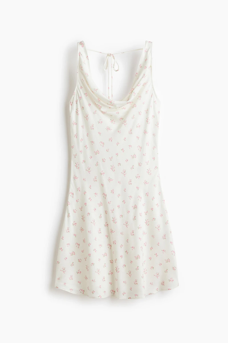 Cowl-Neck Satin Dress