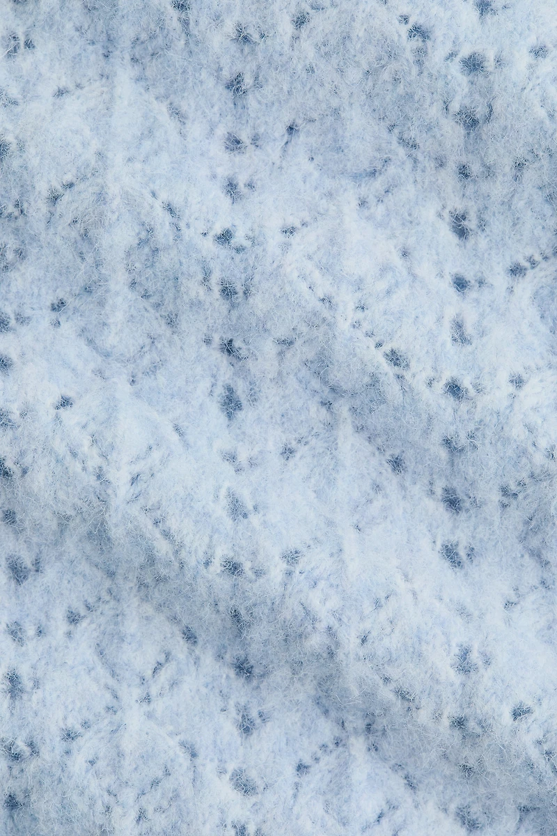 Pointelle-Knit Off-the-Shoulder Sweater