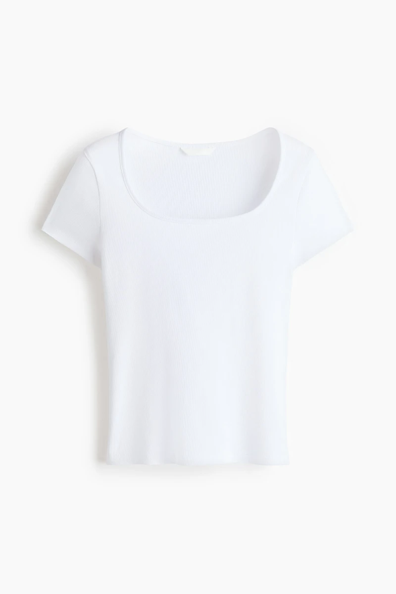 Ribbed Cotton T-Shirt