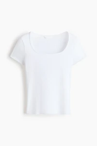 Ribbed Cotton T-Shirt