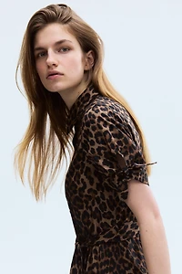 Short-Sleeved Shirt Dress