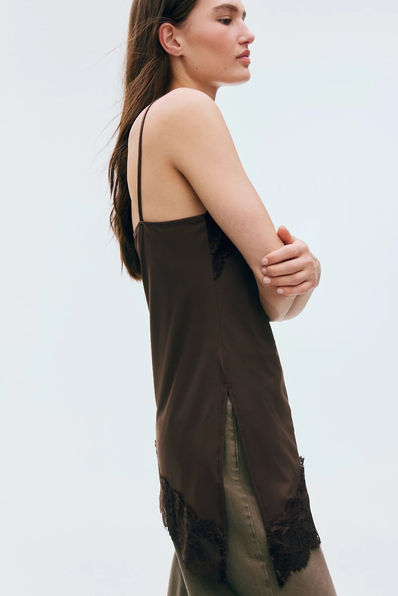 Lace-Detail Jersey Camisole Top