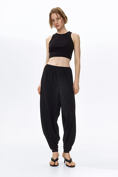 Pantalon à jambes tonneau en jersey