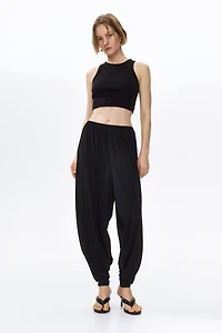 Pantalon à jambes tonneau en jersey