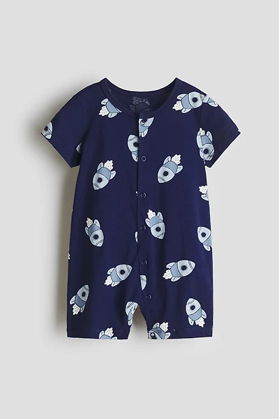 Short Cotton Pajama Jumpsuit