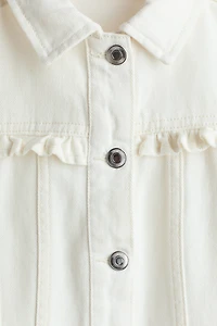 Ruffle-Trimmed Twill Jacket