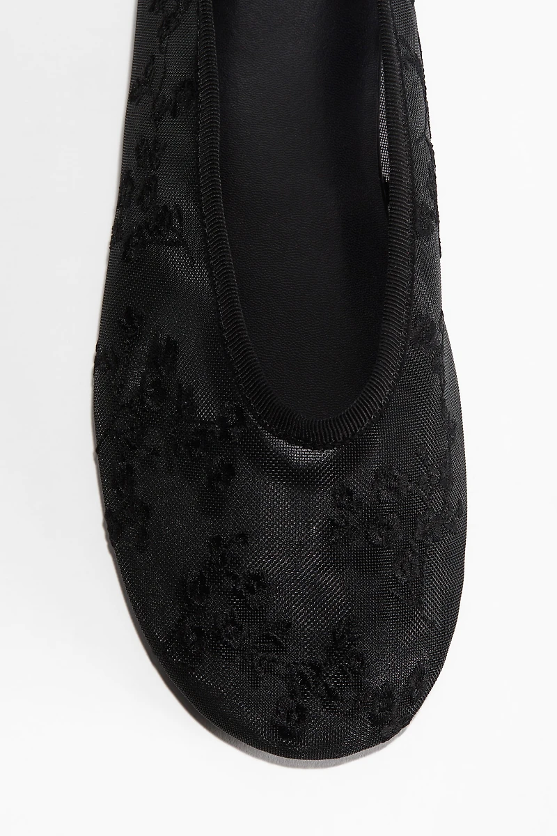 Embroidered Ballet Flats
