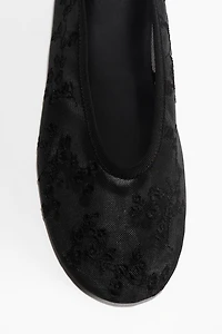 Embroidered Ballet Flats