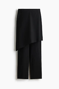 Straight Pants with Layered Skirt