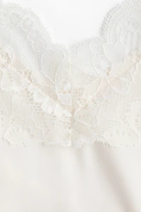 Lace-Trimmed Satin Dress