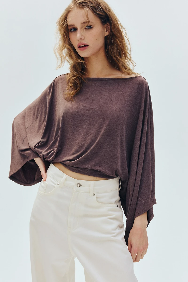 Batwing-Sleeved Top