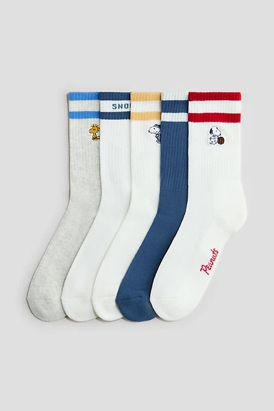 Lot de 5 paires chaussettes à motif intarsia