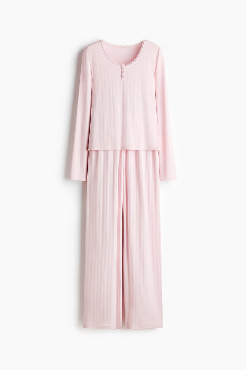 Pyjama en jersey pointelle