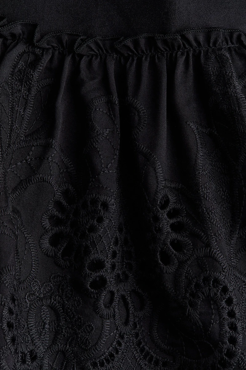 Off-the-Shoulder Dress with Eyelet Embroidery