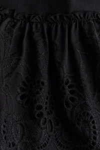 Off-the-Shoulder Dress with Eyelet Embroidery