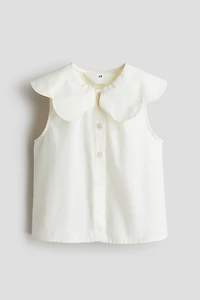 Cotton Blouse with Collar