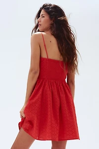 Eyelet-Embroidered Strappy Dress