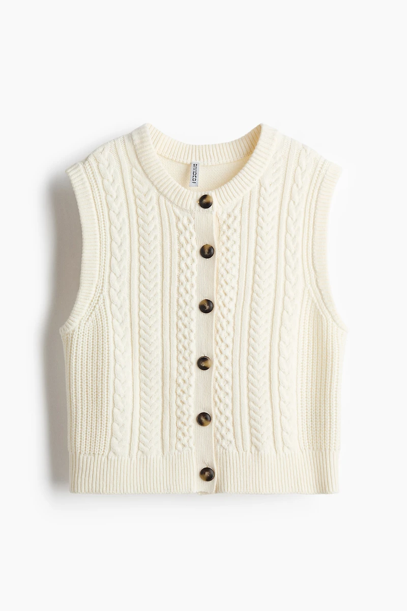 Chandail sans manches en tricot torsadé