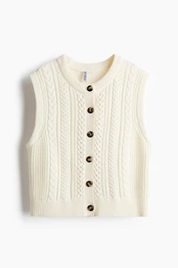 Chandail sans manches en tricot torsadé