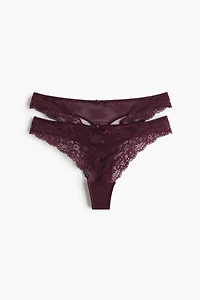 2-Pack Lace Thong Briefs