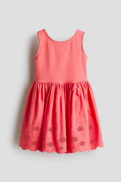 Cotton Dress with Eyelet Embroidery