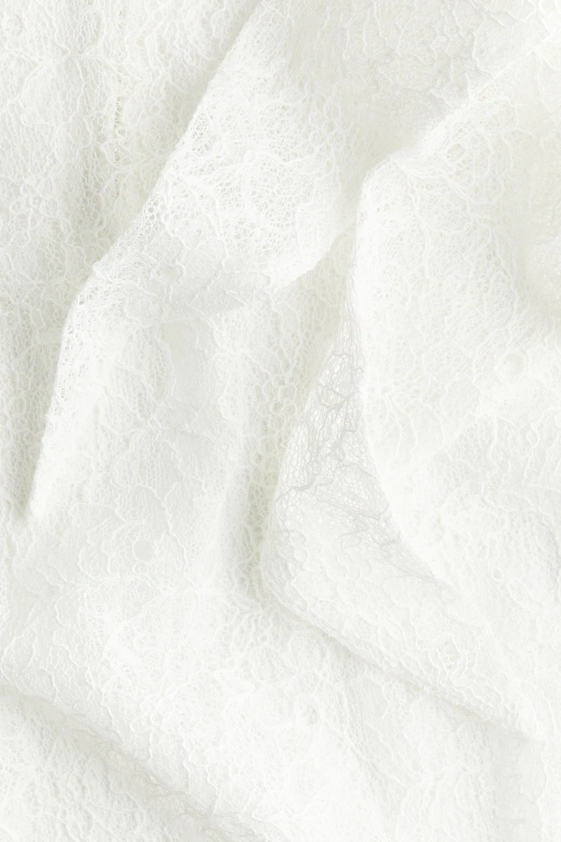 Trumpet-Sleeved Lace Blouse