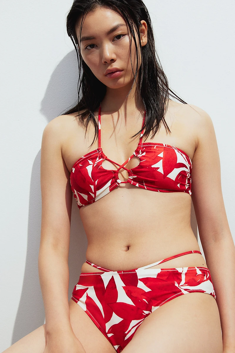 Tie-Detail Brazilian Bikini Bottoms